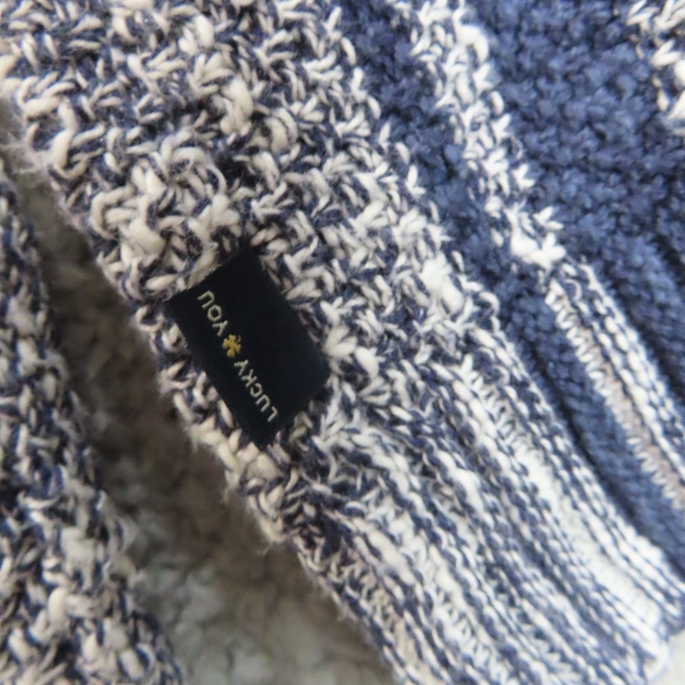 Lucky Brand Mens Baja Hooded Sweater Navy Blue White Striped Medium NEW - Picture 5 of 15